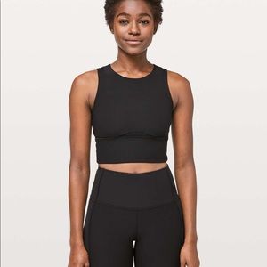 lululemon kick to serve bra texture black crop top